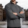 Autumn/Winter Business Casual Men's Loose-Fit Jacquard Half-Zip Sweatshirt with Small Check Collar