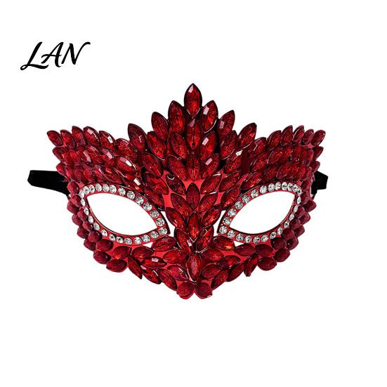 Elegant Costume Party Mask Gothic Cat Eye Masquerade Mask, Rhinestone Vintage Half Face, Sexy Shining Venetian Style Halloween Costume, Glitter