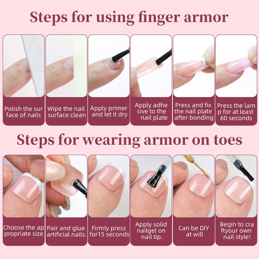 Maniküre 12 Farben zum Tragen Nägel 288 Stück Hand- und Fußnagelkunst Patch Falschnagel-Set Tragenägel