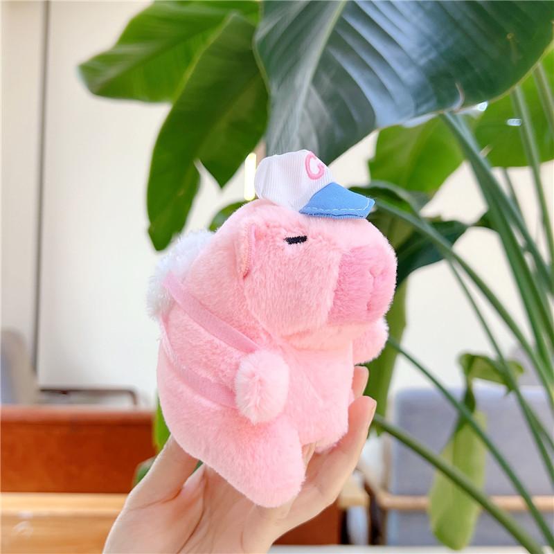 

Очаровательный плюшевый брелок-капибара с очень мягким коротким мехом, идеально подходящий для парных рюкзаков и Pink Backpack,11cm Chain