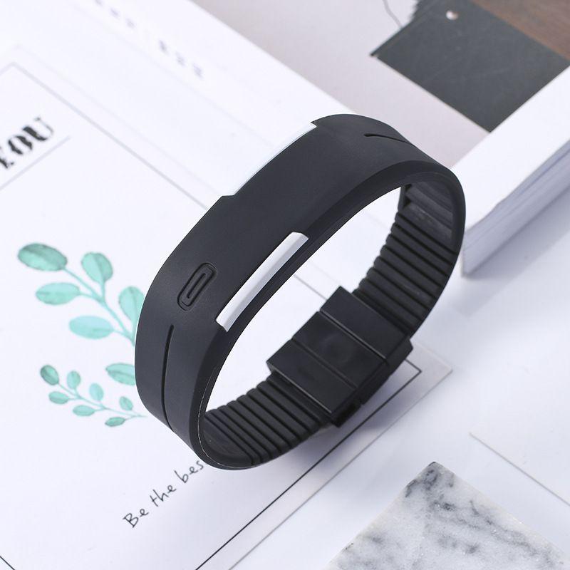 Stylish Kids Digital Led Silicone Watch With Adjustable Strap And Rectangular Dial