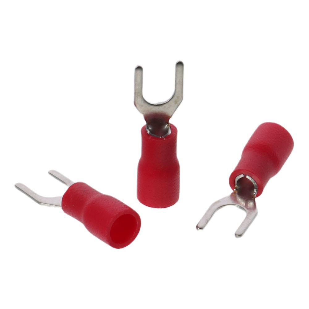50pcs Insulated U-Type Wire Connector Spade Electrical Terminals Crimp Terminal  Wire Connector