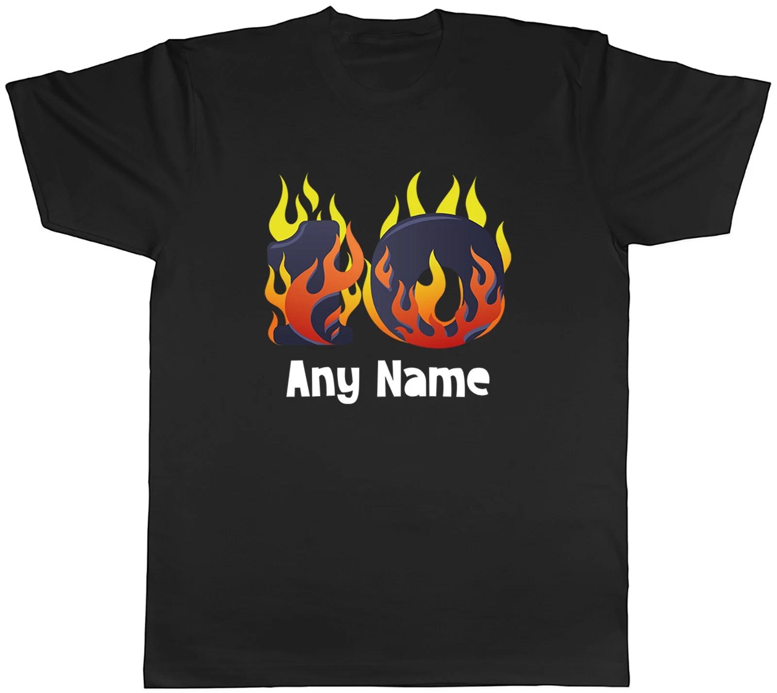 Personalised Number Day Flame Digit 10 Ten Mens T-Shirt Tee Gift Top XXXXL