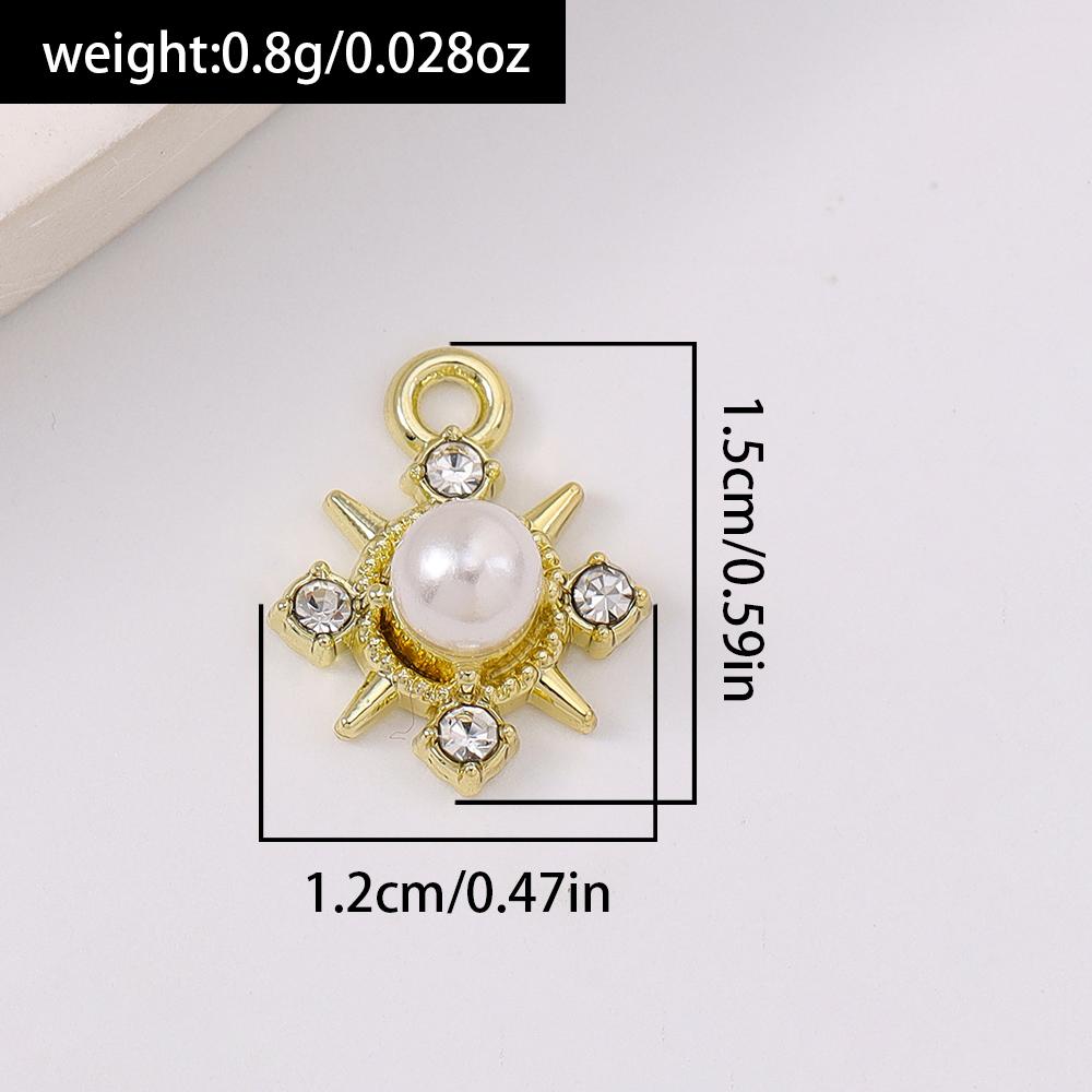 5pcs Elegant Pearl Compass Pendant Charms  for Jewelry Making Necklace Earrings Bracelet DIY Handmade Accessories