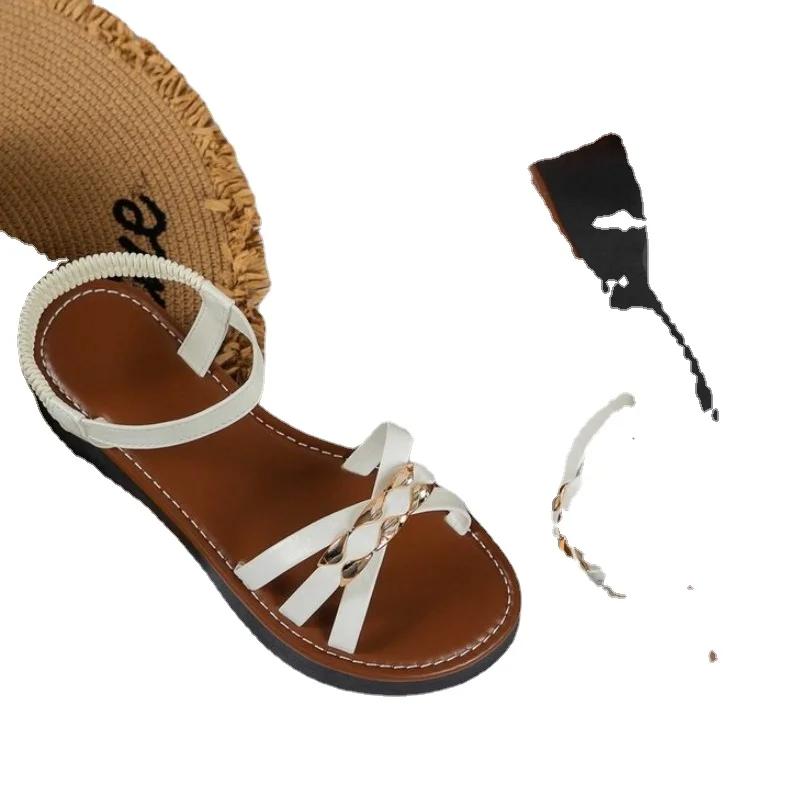 Lucyever Lightweight High Heeled Sandals for Women 2024 Summer Ankle Buckle Female Gladiator Sandal Woven Platform Sandles Woman