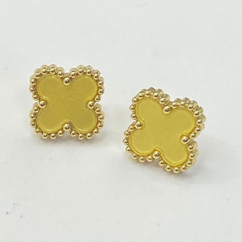High-end Fashion Lucky Four-leaf Clover Titanium Steel Earrings Light Luxury Earrings New Versatile Women's Earrings