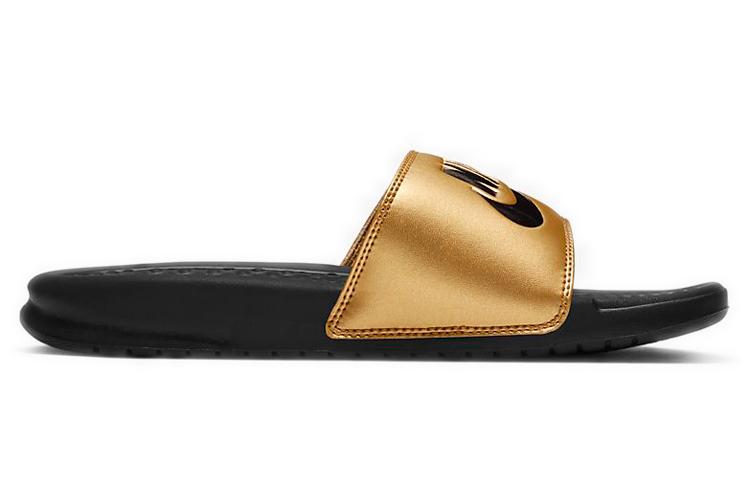 Nike Jdi Benassi Slide Black Metallic Gold Women's 343881-014