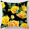 45x45cm Rose Series Pillowcase Yellow Pink Flowers  Sofa Office Seat Cushion Cover Room Aesthetic Home Decoration