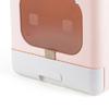 Cat Litter Box Enclosed PP Odorless Foldable Anti Splashing with Scoop 2 Doors Cat Toilet for Pet Supplies Pink