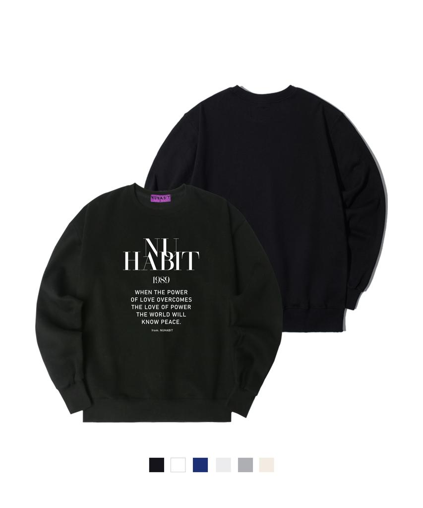 NUHABIT N/H Vogue Logo Oversized Fleece-Lined Sweatshirt (Som4-4Nh1251)