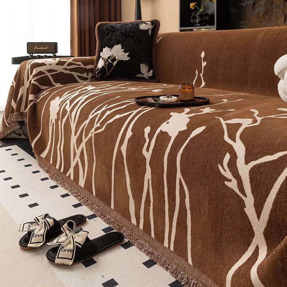 Light Luxury High-end Chenier Sofa Cover Four Season Universal Anti Slip Settee Towel Multi Purpose Thin Quilt Couch Blanket