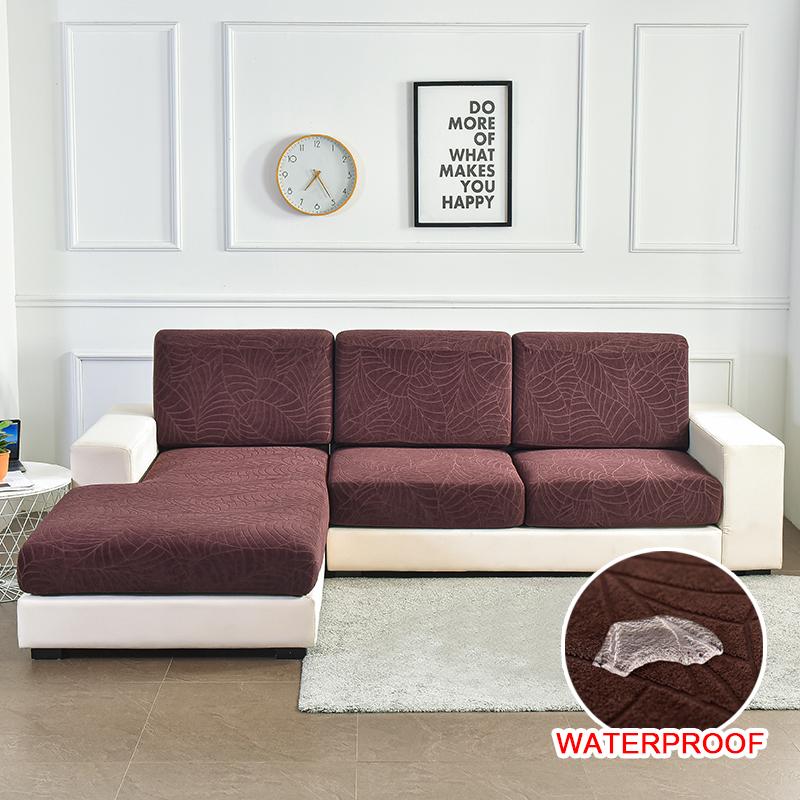 Waterproof Thick Jacquard Cushion Cover Fitted Sofa Covers For Living Room Stretch Seat Cover Furniture Protector Sectional Sofa