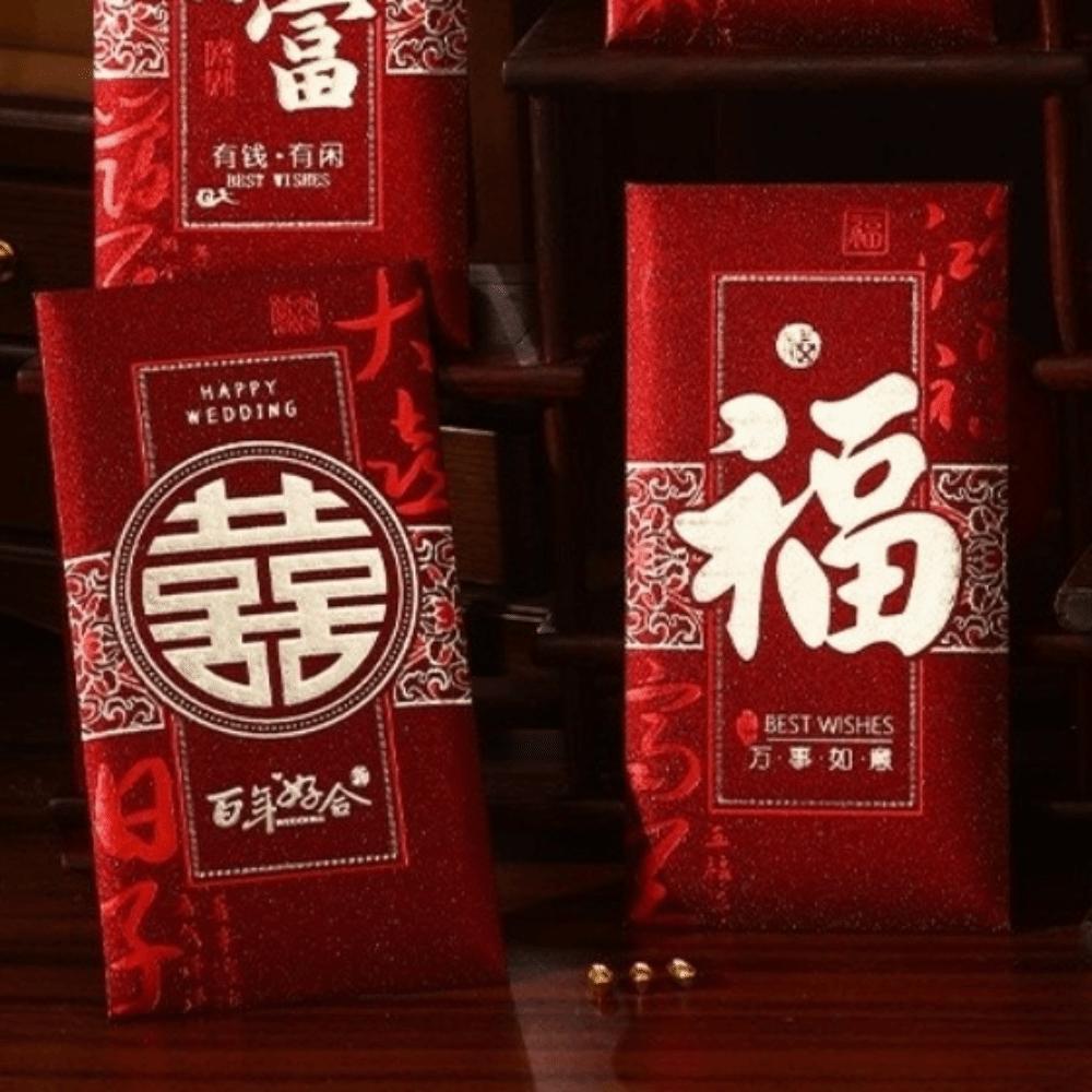 6pcs Traditional New Year Red Pocket Thickened Wedding Red Envelope Red Envelopes  Chinese New Year