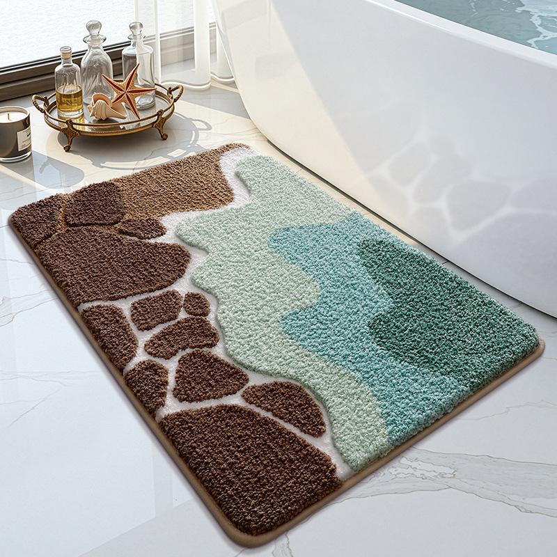 Leaves Non-Slip Bath Floor Mat Bathroom Fluffy Cashmere Absorbent Soft Rug Pad Children Room Carpet Carpet Home Decor Floor Mats