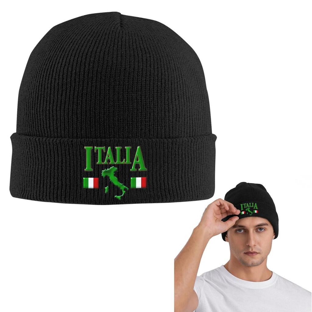 Italia Warm Knitted Cap Fashion Bonnet Hat Autumn Winter Outdoor Beanies Hats for Men Women Adult