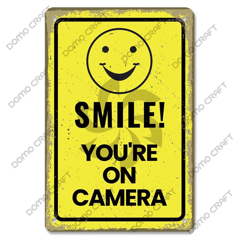 Blechschilder mit Warnung „CCTV“, Metallplakette, Hinweis „24-Stunden-Überwachungskamera“, Vintage-Poster, Metallplatte, Wanddekoration für Einkaufszentrum, Laden, Bar, Zuhause