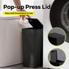 10L Small Bathroom Trash Can with Push-top Cover, Suitable for Bathroom, Bedroom, Living Room