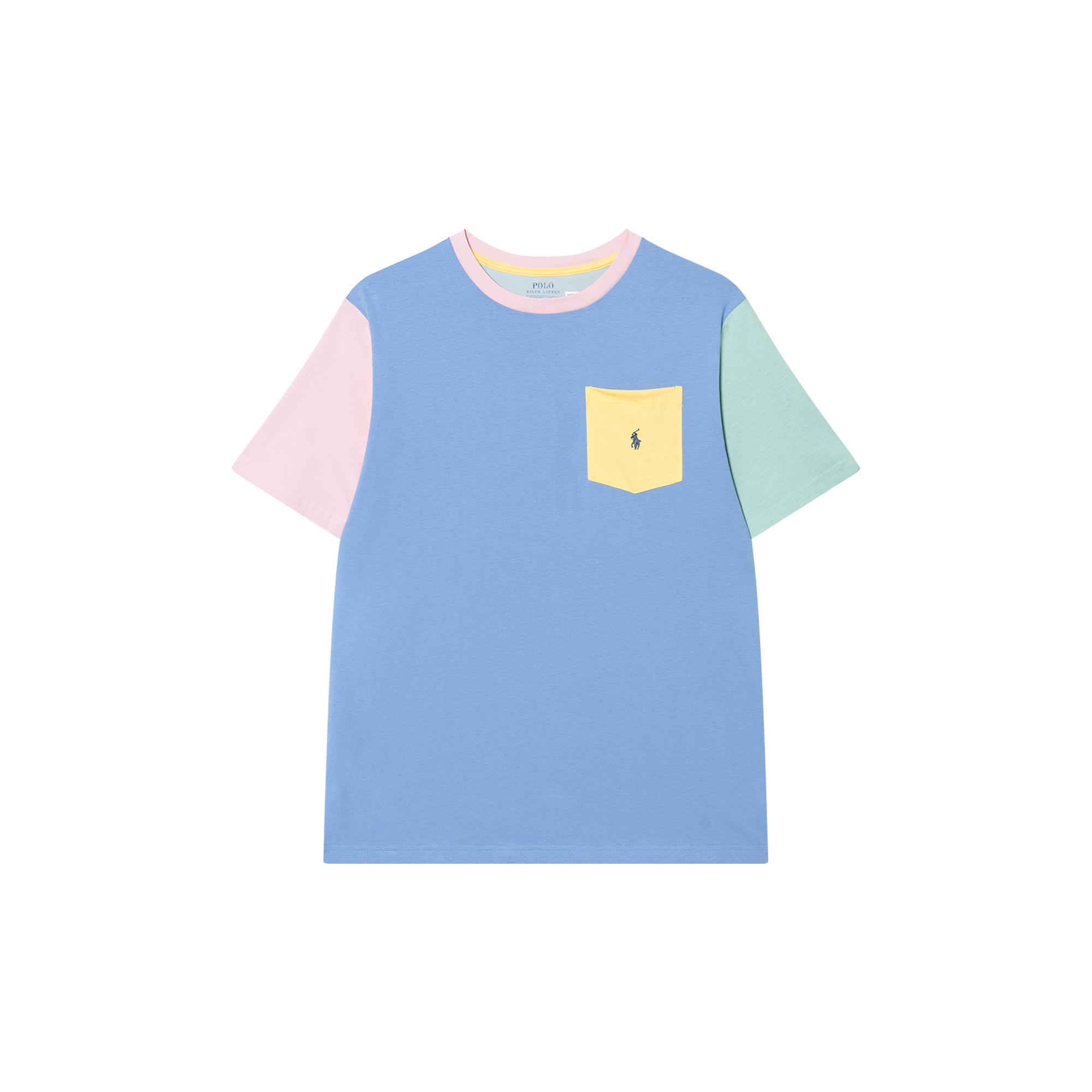 

Polo Ralph Lauren Color Block приталенная футболка с круглым вырезом и коротким рукавом детские топы синяя 3228614350-09 XL