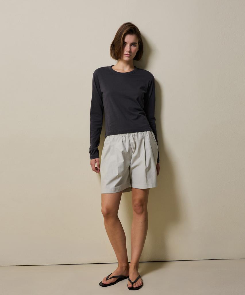SHINE ON YOU Cotton Basic Long Sleeve T-Shirt_ Deep Charcoal
