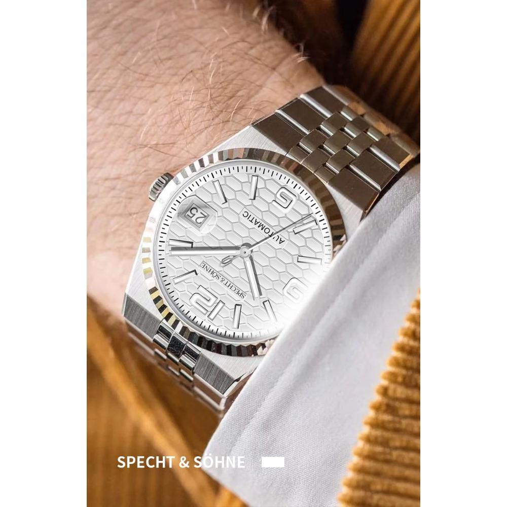 Specht & Söhne New Mens Watches Miyota 8215 Automatic Mechanical Wristwatches Stainless Steel Watch Relogio Masculino 37MM