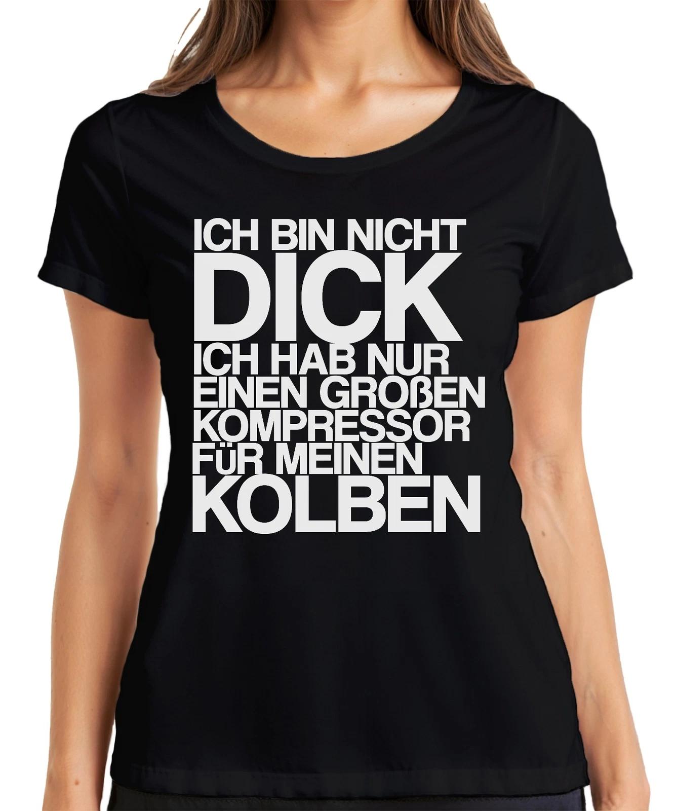KFZ Schrauber Spruch Ich bin nicht dick Kompressor Kolben Tuning Damen T-Shirt M