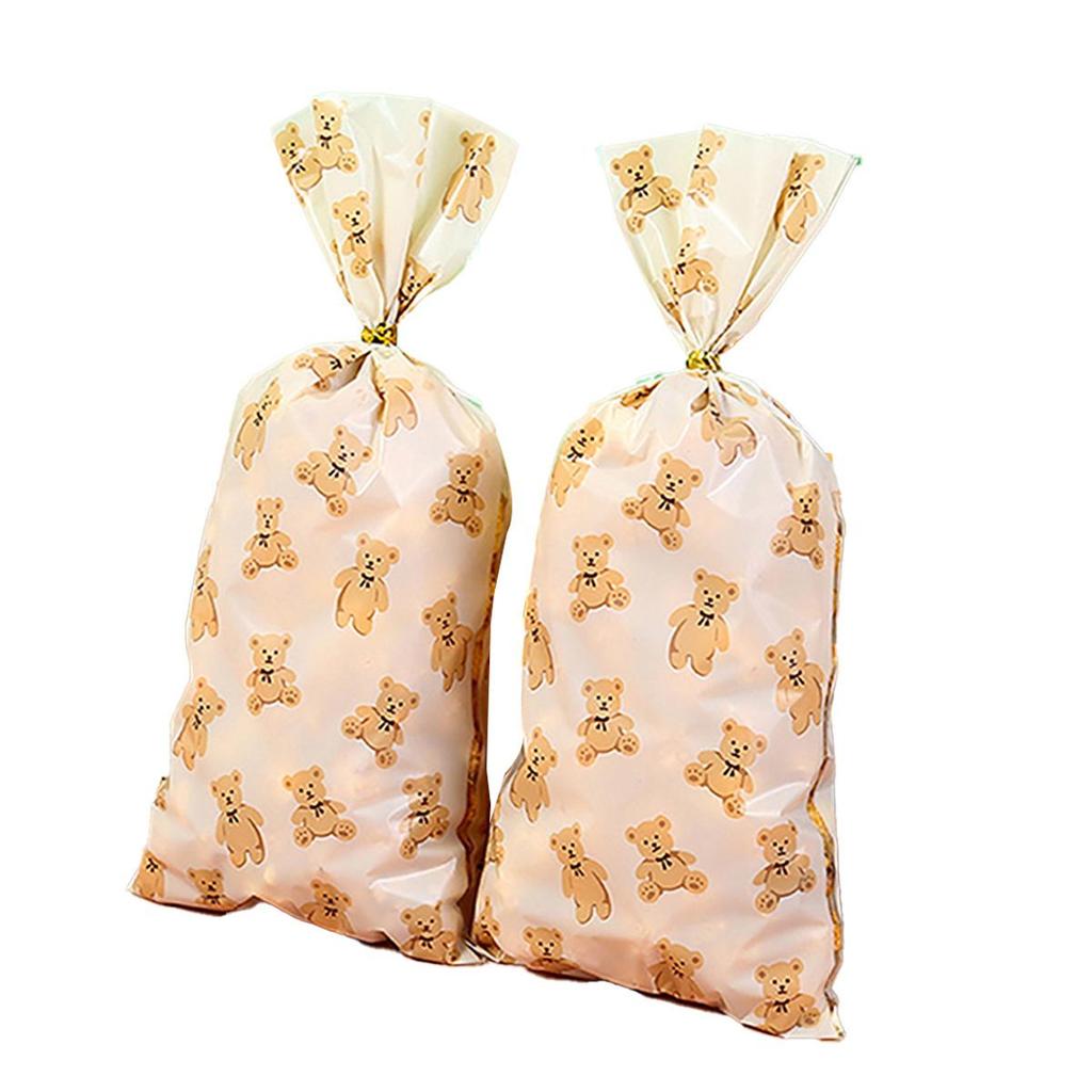 50Pcs Animal Party Bear Candy Bag Gift Bags Biscuits Cookies Dessert Diy For Kids Football Jungle Theme Birthday Party Decor