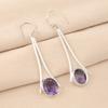 Natural Iolite Gemstone 925 Sterling Silver Handmade Drop/Dangle Earrings 2.63" EE-136-4