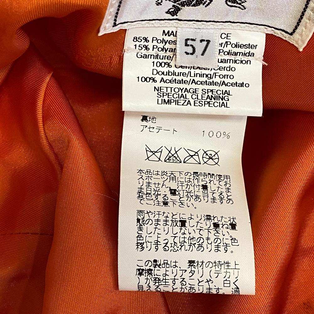 HERMES Bucket hat acetate hat Orange acetate Women Used