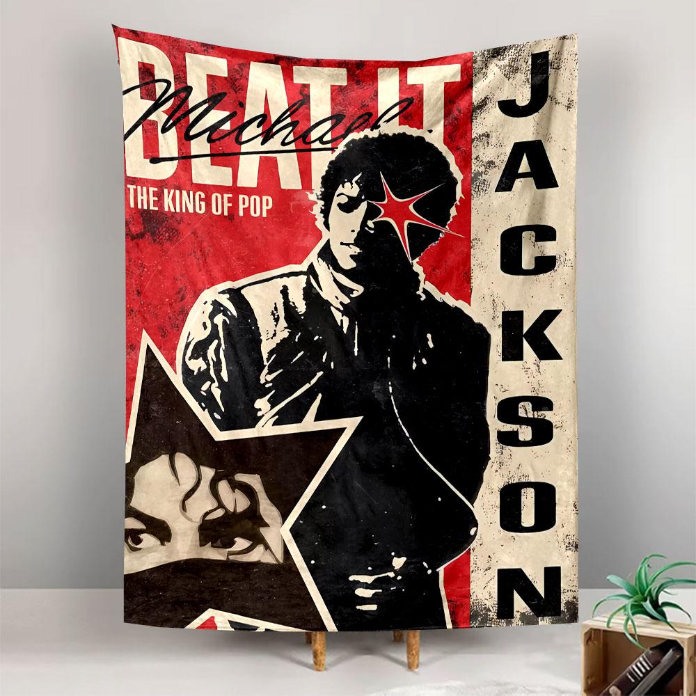 Michael Jackson Beat It Tapestry Wall Hanging, King of Pop Music Poster Art, Retro Wall Decor for Bedroom Living Room Dorm