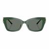 Michael Kors Mirror Side Logo Metal Injection Irregular Shape Sunglasses Women's Green