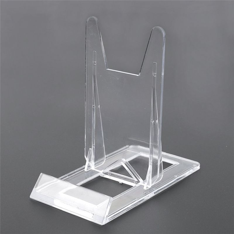 AEE4-30Pcs Tray Rack Clear Stand Frame Holder Stand Plastic Clear Plates Holder Metal Brackets Clear Display Shelf