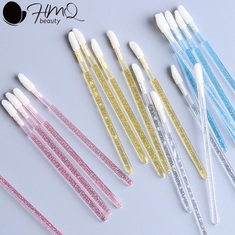 50Pcs Disposable Crystal Eyelash Brush Lashes Micro Lip Brushes Supplies Applicator Cleaner Beauty Eyelash Extension Tools