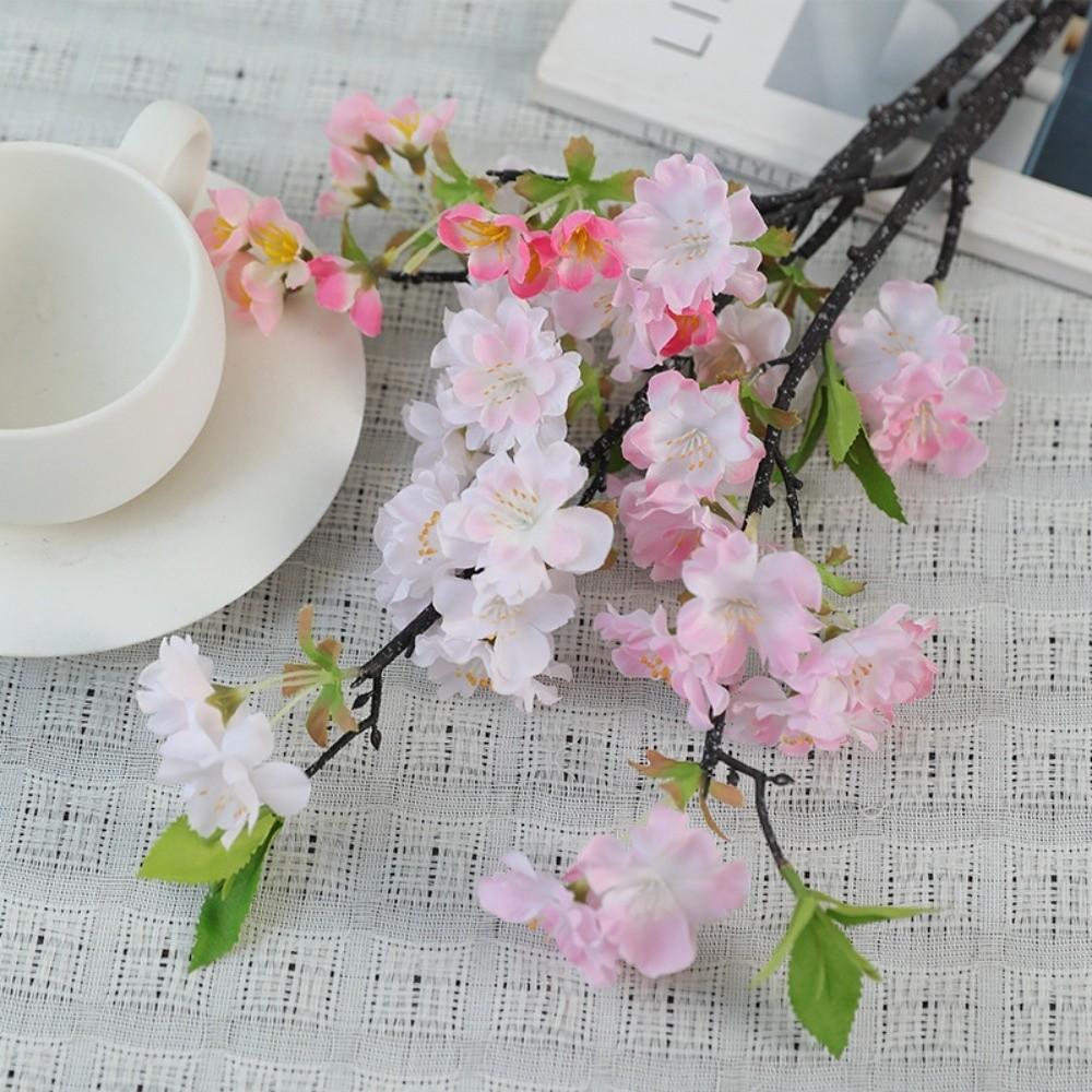 Decorative Fake Cherry Blossoms Branches Silk Artificial Faux Plants Wedding Decoration