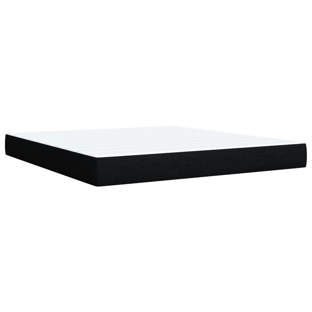 Box Spring Bed with Mattress Black 180x200 Cm Fabric