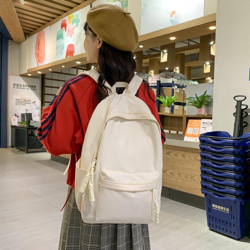 Schoolbag Backpack Women's Backpack Versatile Simple ins School Bag Girls Middle School Student Travel Computer Bag 1011 New