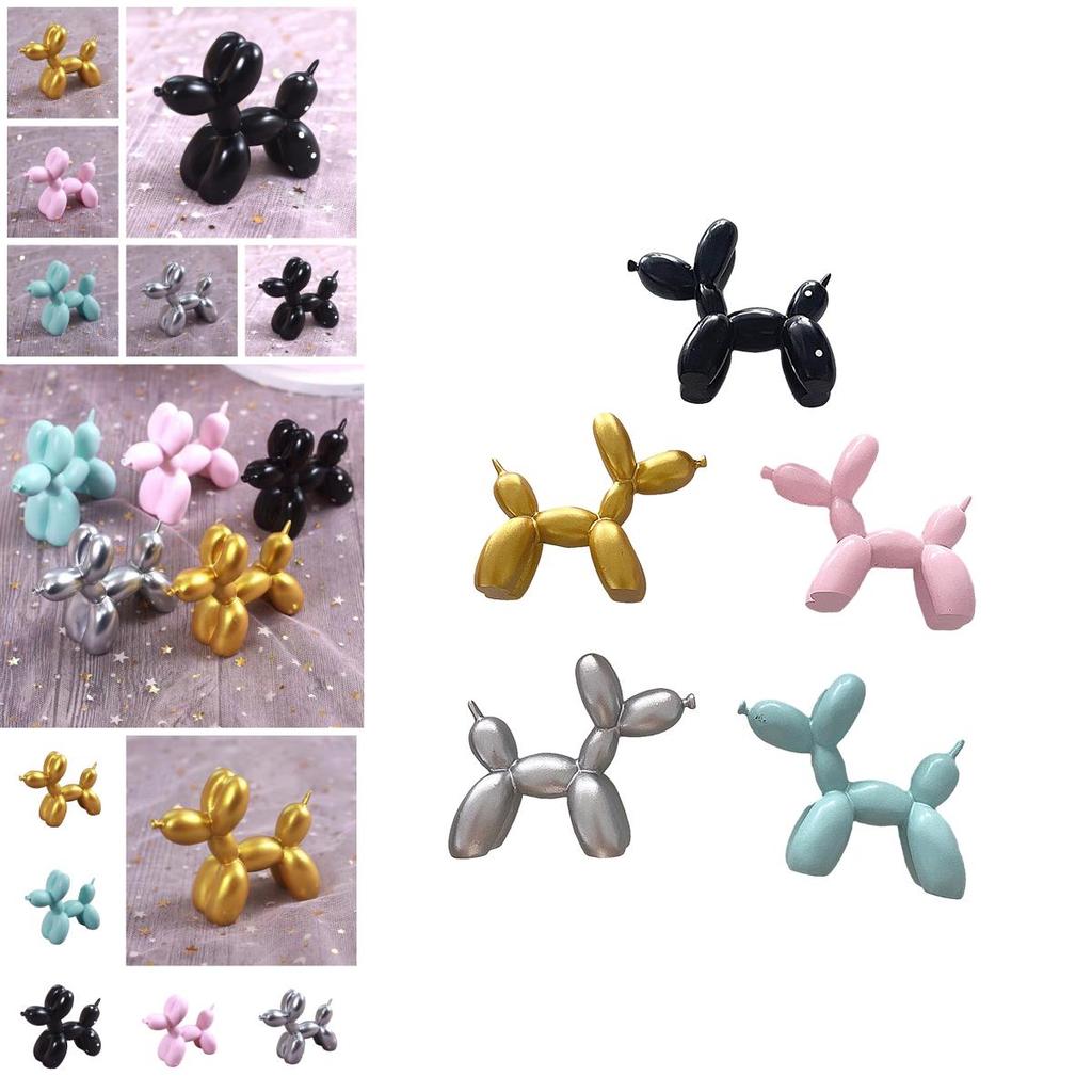 Vibrant Balloon Dog Cake Toppers Resin Material Variety Of Colors Cake Dress-up Accessories Birthday Party Decor Characters)
