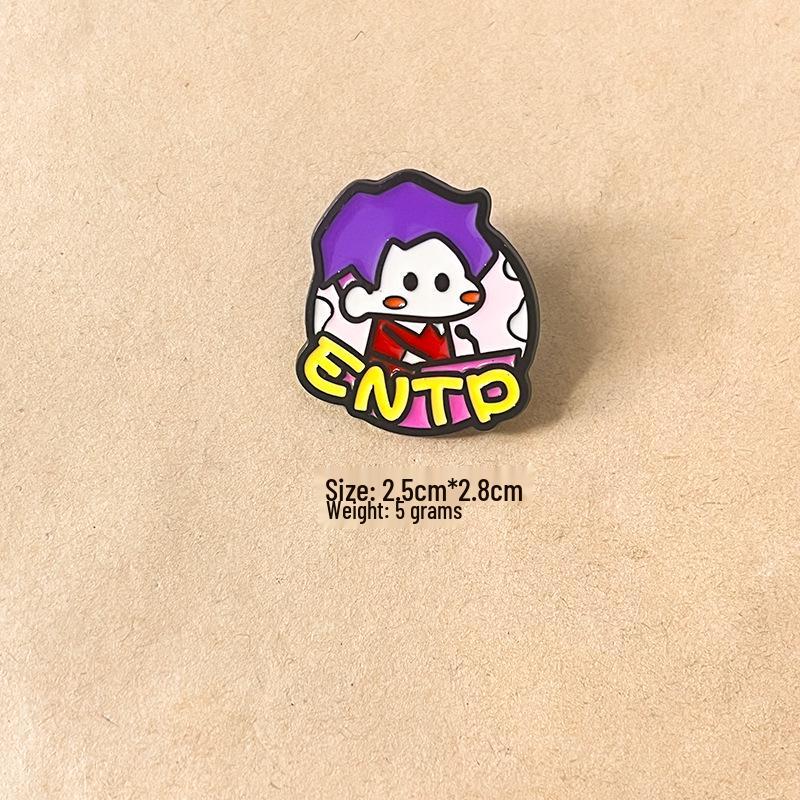 MBTI Personality Types Brooch: Metal Badge for Backpack Decoration