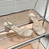 2025 new summer open toe word with season fairy style with skirt versatile soft sole high heel thick heel sandals women