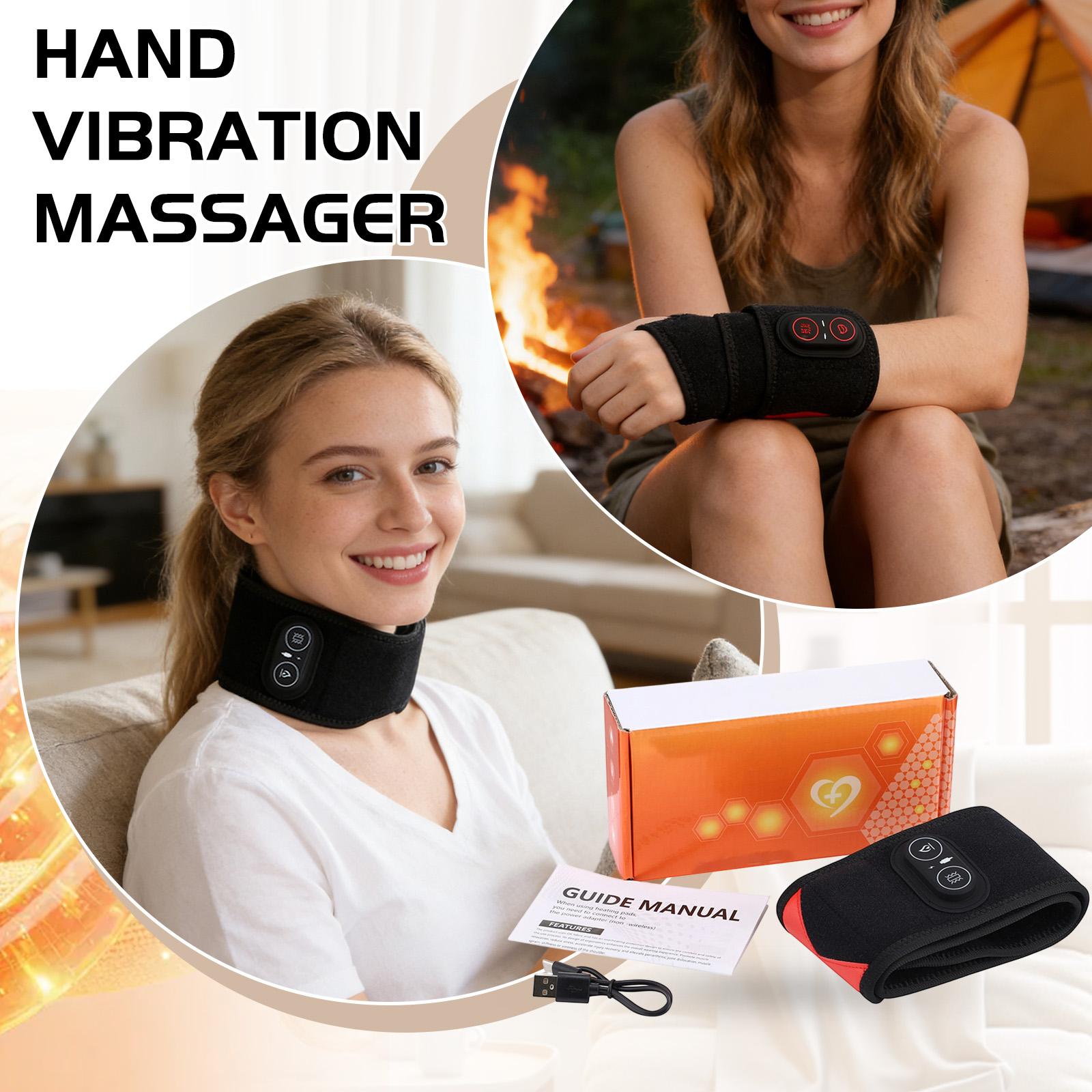 

Массажер для запястья с теплом и компрессией, перезаряжаемая грелка для запястья для облегчения боли, беспроводной массаж рук с 3 режимами вибрации One Size