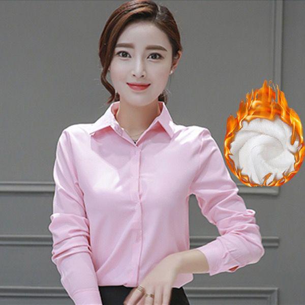 Women's Fleece-Lined Thick Warm Shirt - Autumn/Winter Fashionable Workwear