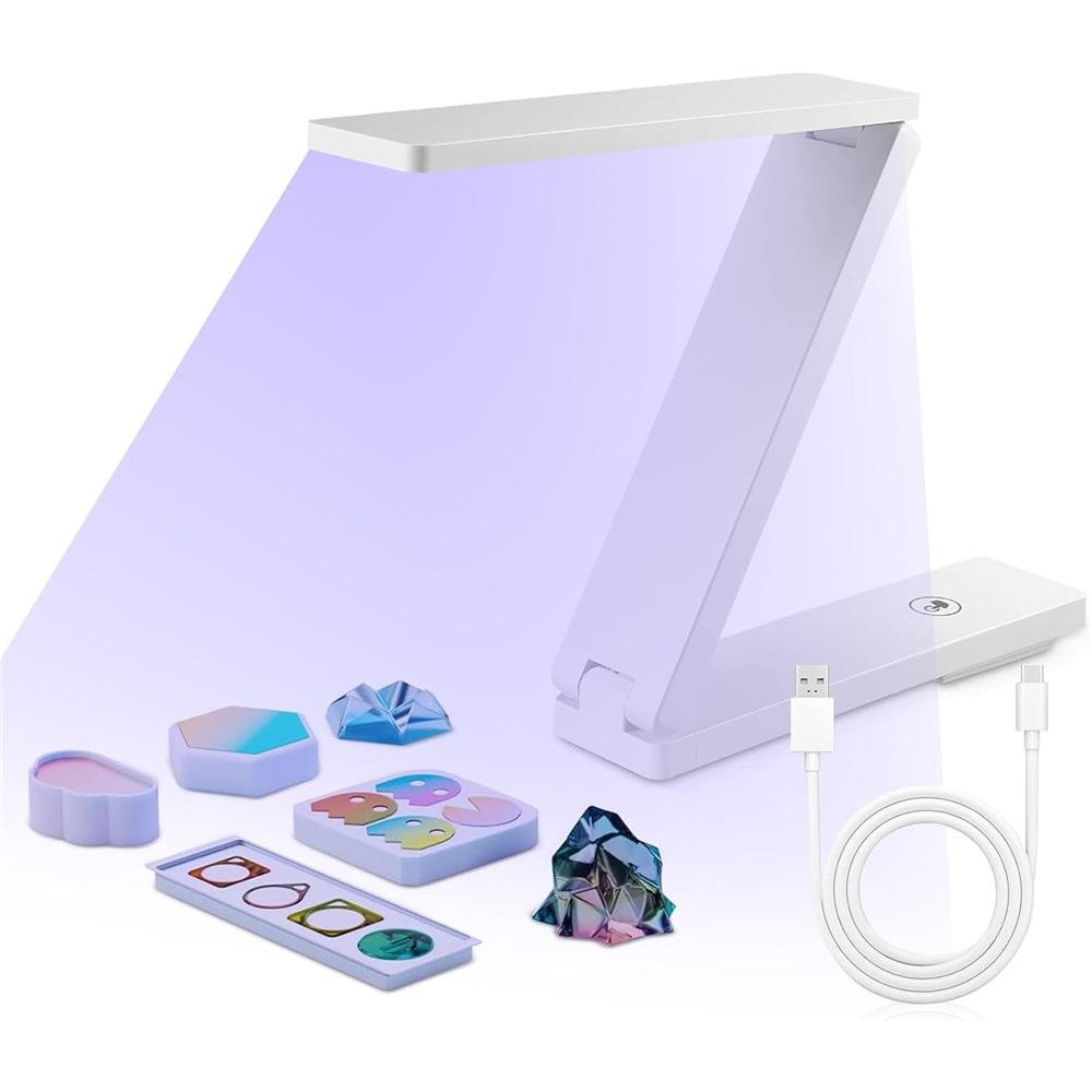 Ultraviolet resin curing lamp, wireless rechargeable ultraviolet resin lamp, foldable black light ultraviolet LED lamp