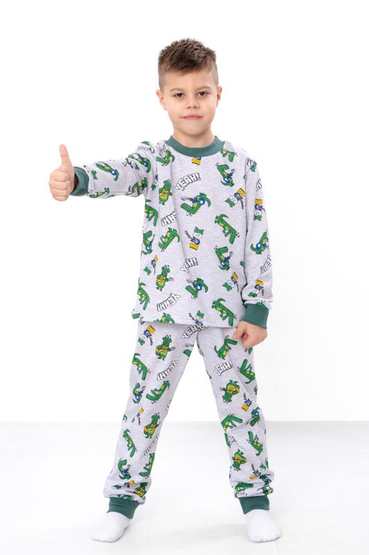 

Теплий піжамний комплект для хлопчиків – М яка бавовняна кофта з довгим рукавом та штани для затишного сну, Демісезонний, 6076-024-6 HC 104 срібний