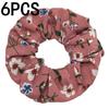 6pcs/lot Hair Scrunchies Bands Scrunchy Ties Ropes Ponytail Holder for Women Accessories Fabric Headwear Ditsy Floral Sweet Cute
