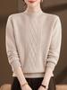 Luxurious Women's Wool Sweater 2025: Double-Strand, Thickened, Semi-High Neck, Perfect for Middle-Aged and Elderly This Winter.