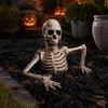Durable Plastic Ground Breakers Halloween Half Body Skeleton Yard Sign with Adjustable Arms, Weatherproof Horror Theme Party Supplies