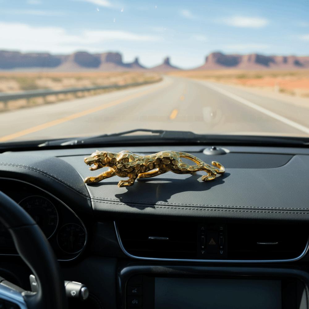 Resin Cheetah Small Statue Lucky Animal Brass Leopard Miniatures Leopard Figurines Collectibles