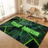 City Cyberpunk Theme Crystal Velvet Floor Rug Personalized Custom Name Text Warm Carpet Home Decoration