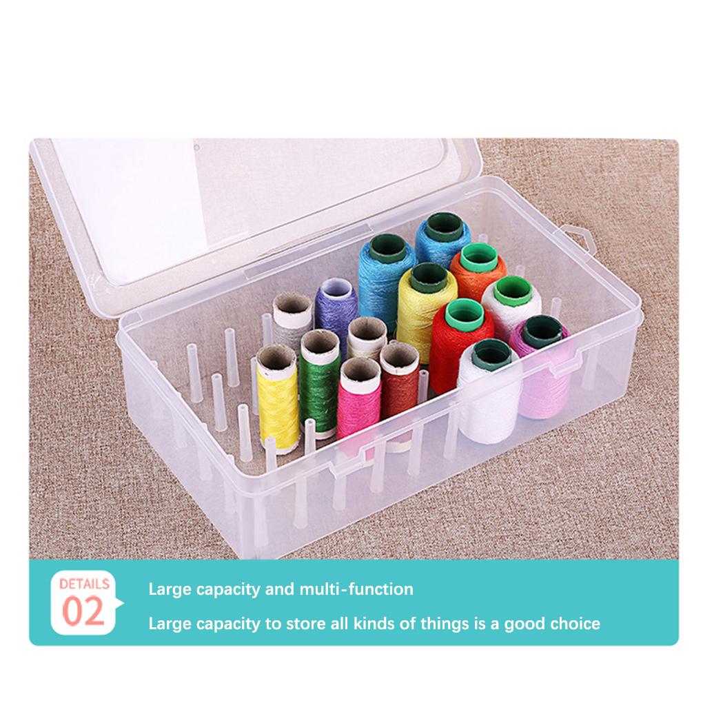 Sewing Thread Box 42 Spools Large Capacity Plastic Storage Empty Embroidery Cross-stitch Dust-proof Container Accessories