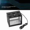 Mini-Größe Mini-Aquarium Mikrolandschaft Kunststoff USB LED-Licht Dekolicht Überlagertes Design Desktop-Aquarium
