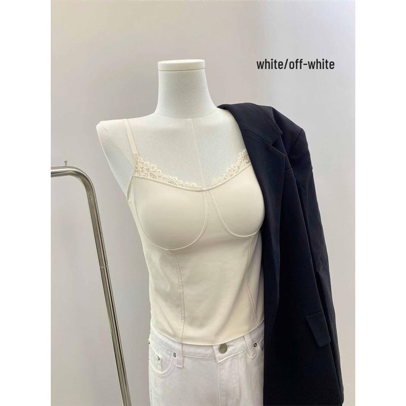 Women's Lace Warm Vest Tank Top - Autumn & Winter Integrated Bra Base Layer